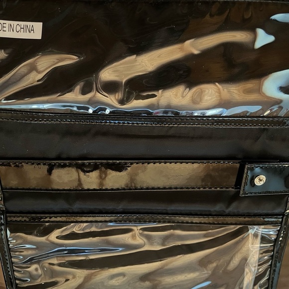2/$30 PHILOSOPHY Black Patent Cosmetic Makeup Bag Organizer Travel Case. - Picture 10 of 12